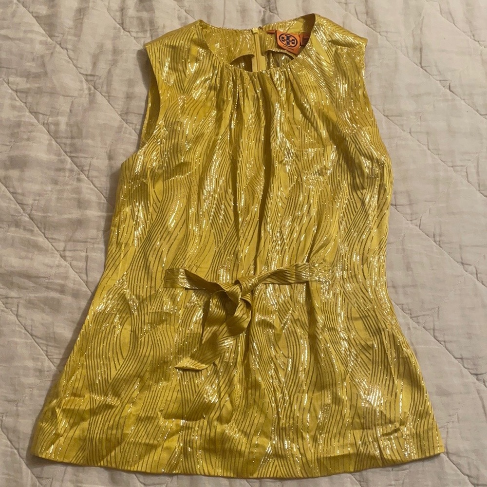 Tory Burch Yellow Shiny Shirt